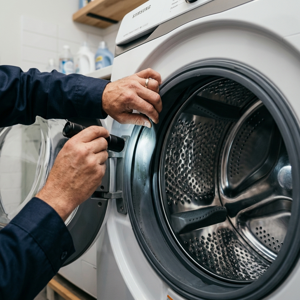 Washing machine drum and control panel
